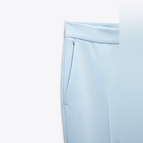 ZAra pants high waisted straight wide leg baby blue suit pants - Picture 7 of 7
